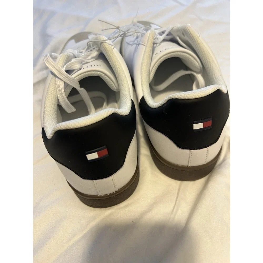 Tommy Hilfiger White Black Beige Lace Up Sneakers TMLERGE-R